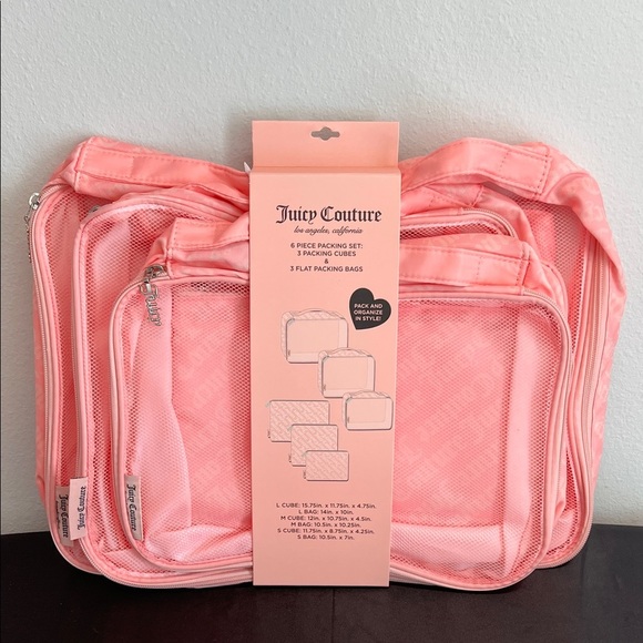 Juicy Couture | Pink Packing Cubes & Packing Bag Set (6 piece) - Picture 1 of 11